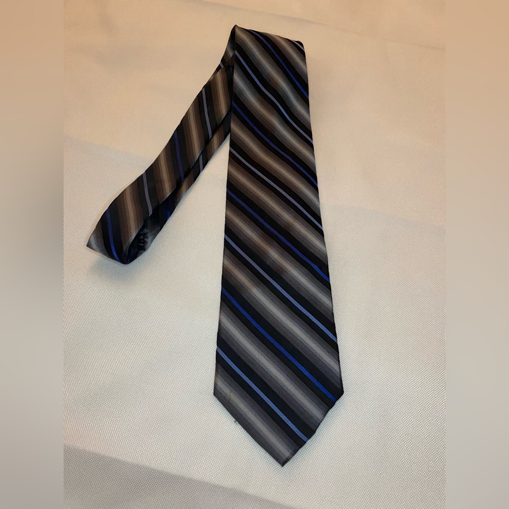 Joseph  Feiss Black And Blue Striped Tie